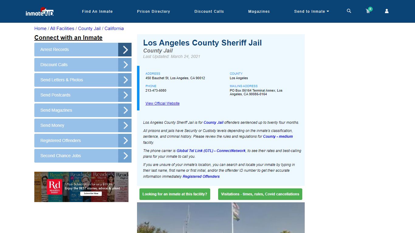 Los Angeles County Sheriff Jail - Inmate Locator - Los Angeles, CA