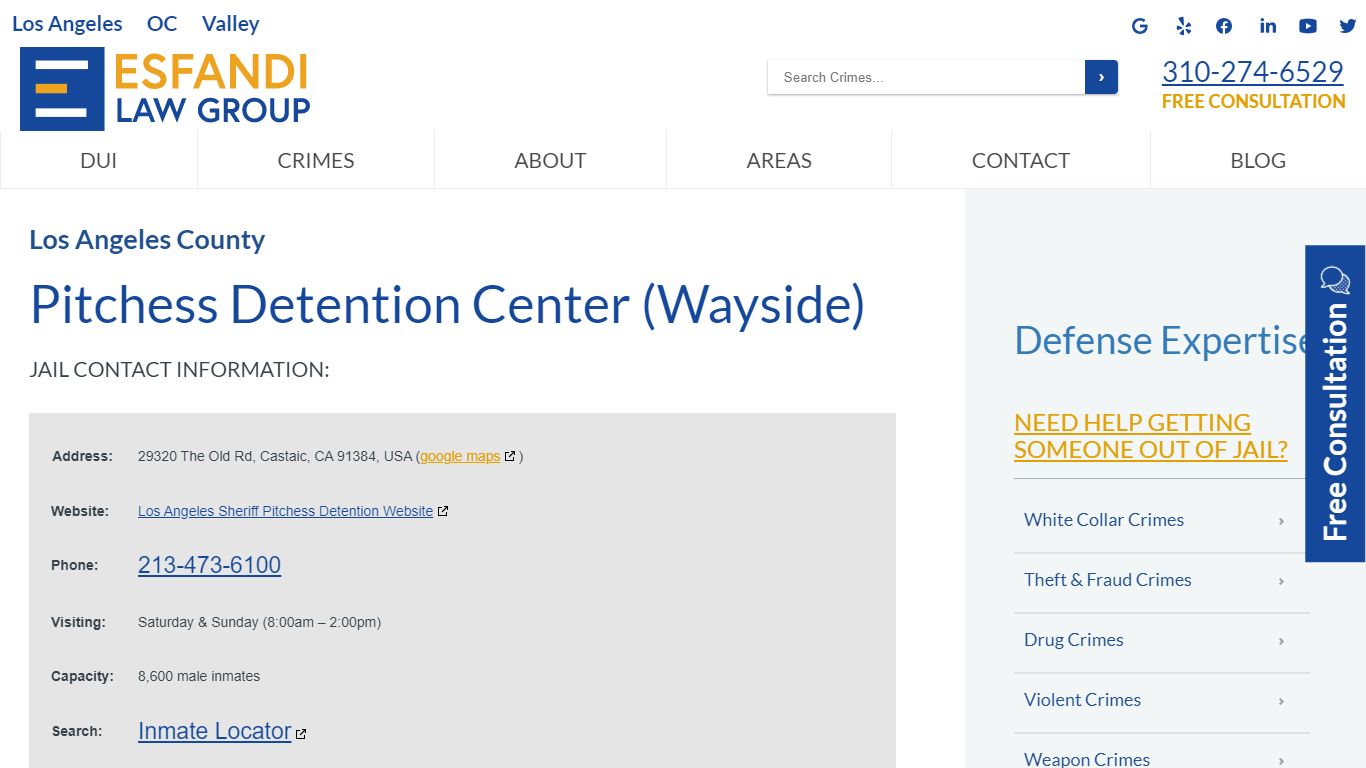 Pitchess Detention Center (Wayside) - Esfandi Law Group